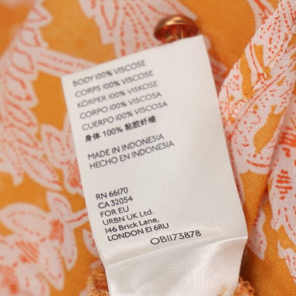 ANTHROPOLOGIE Mia Ruffle Printed Orange Tiered Tunic Blouse Oversized Size S - Picture 8 of 8
